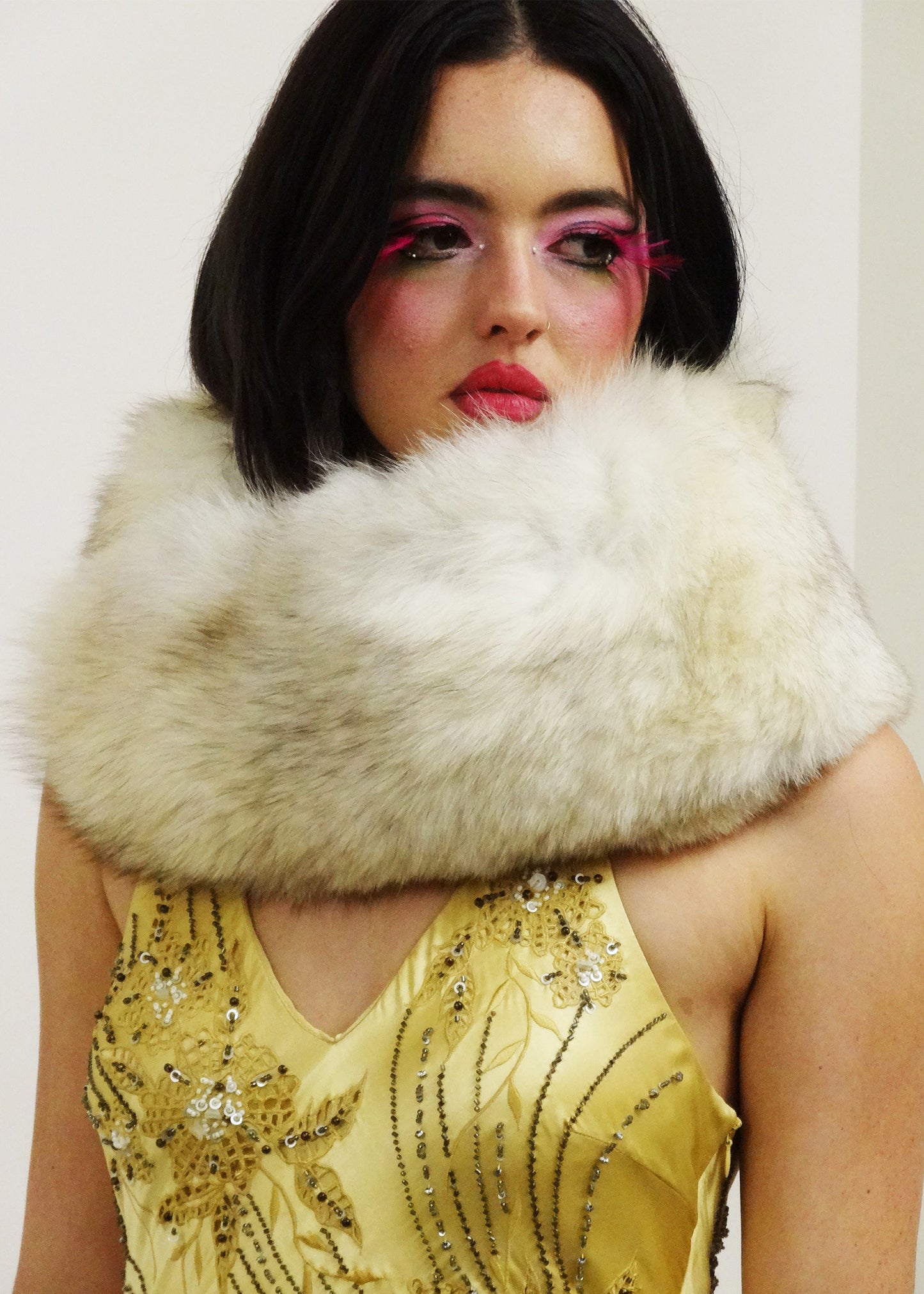 Vintage Arctic Fox Fur Stole- 20 x 108cm