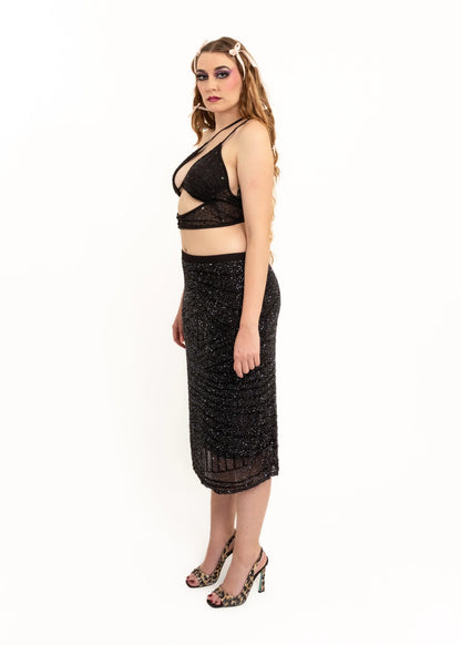 Dyspnea Asymmetric beaded cami