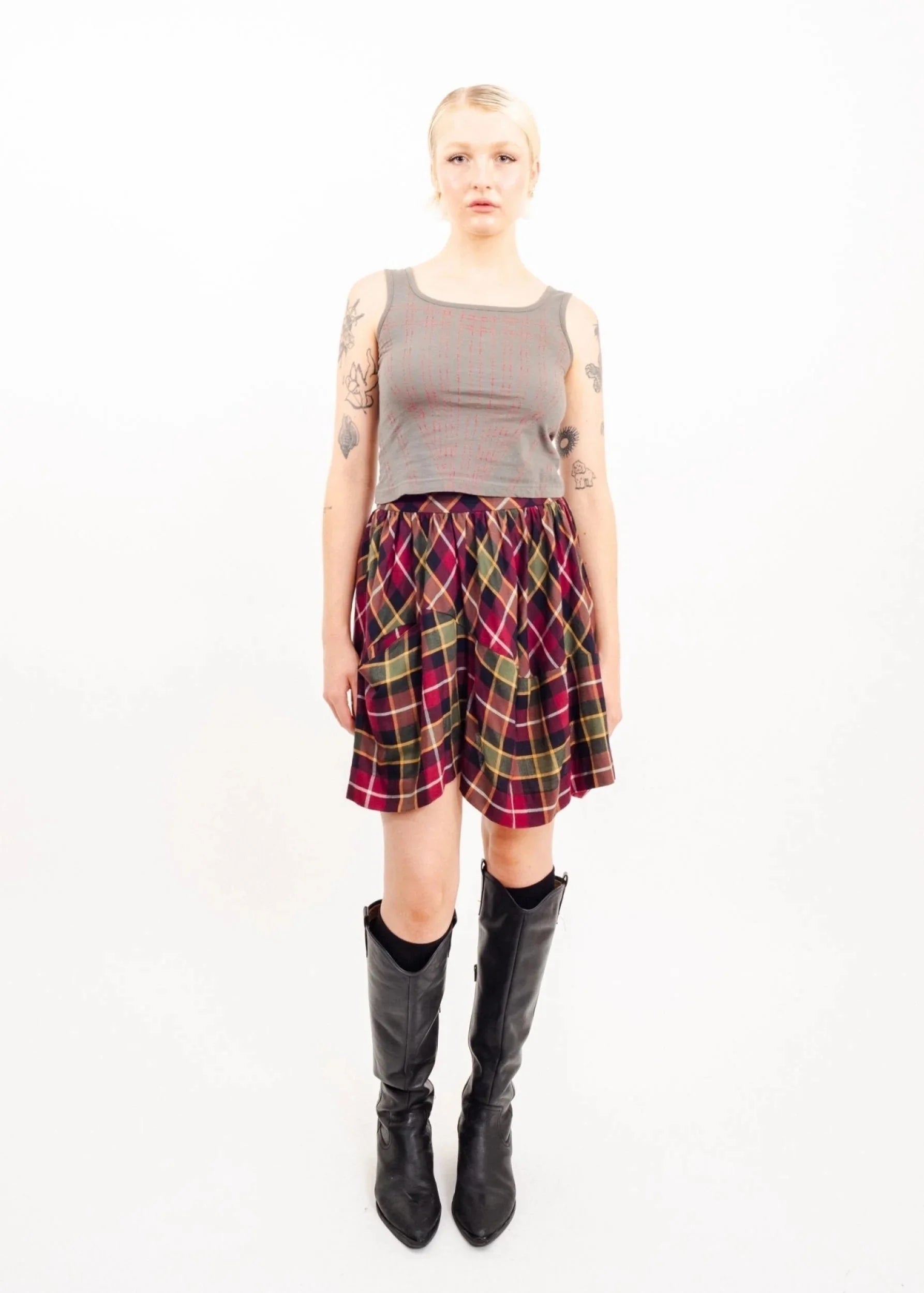 Vivienne Westwood Red Label Asymmetric draped tartan skirt