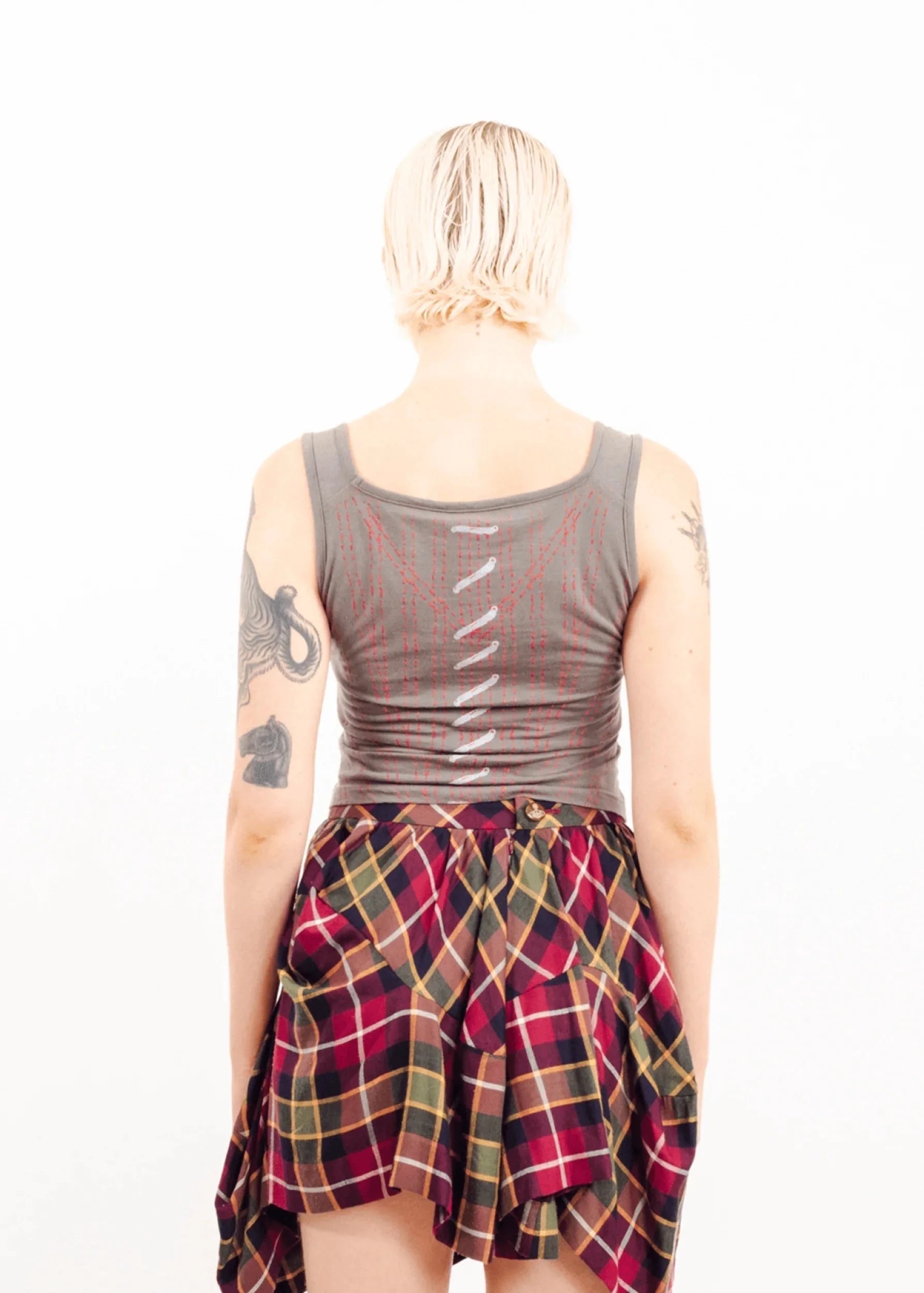 Vivienne Westwood Red Label Asymmetric draped tartan skirt