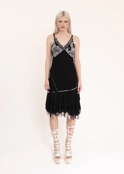 David Pond Asymmetric dress with rosette trim