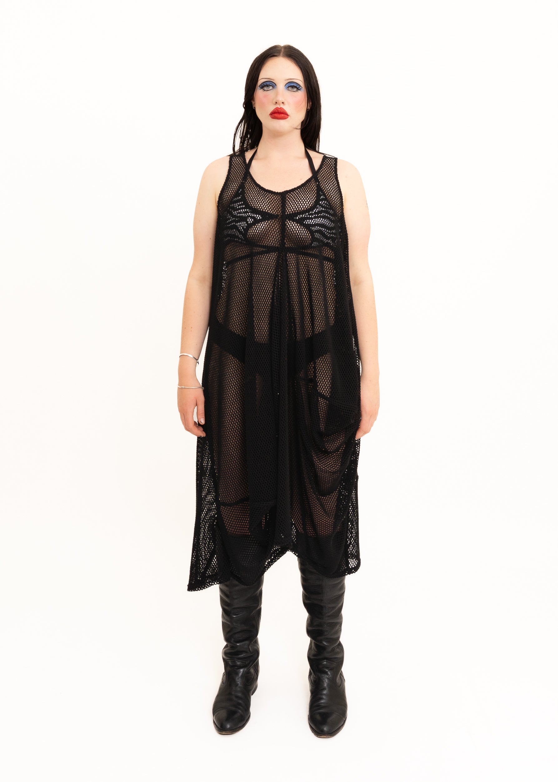 Et Al Asymmetric fishnet mesh dress Bizarre Bazaar