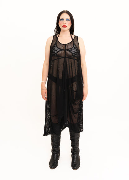 Et Al Asymmetric fishnet mesh dress Bizarre Bazaar