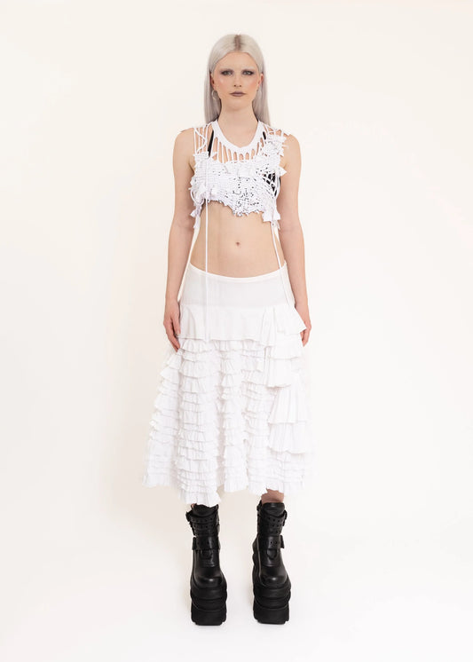 re-launch Asymmetric ruffle skirt