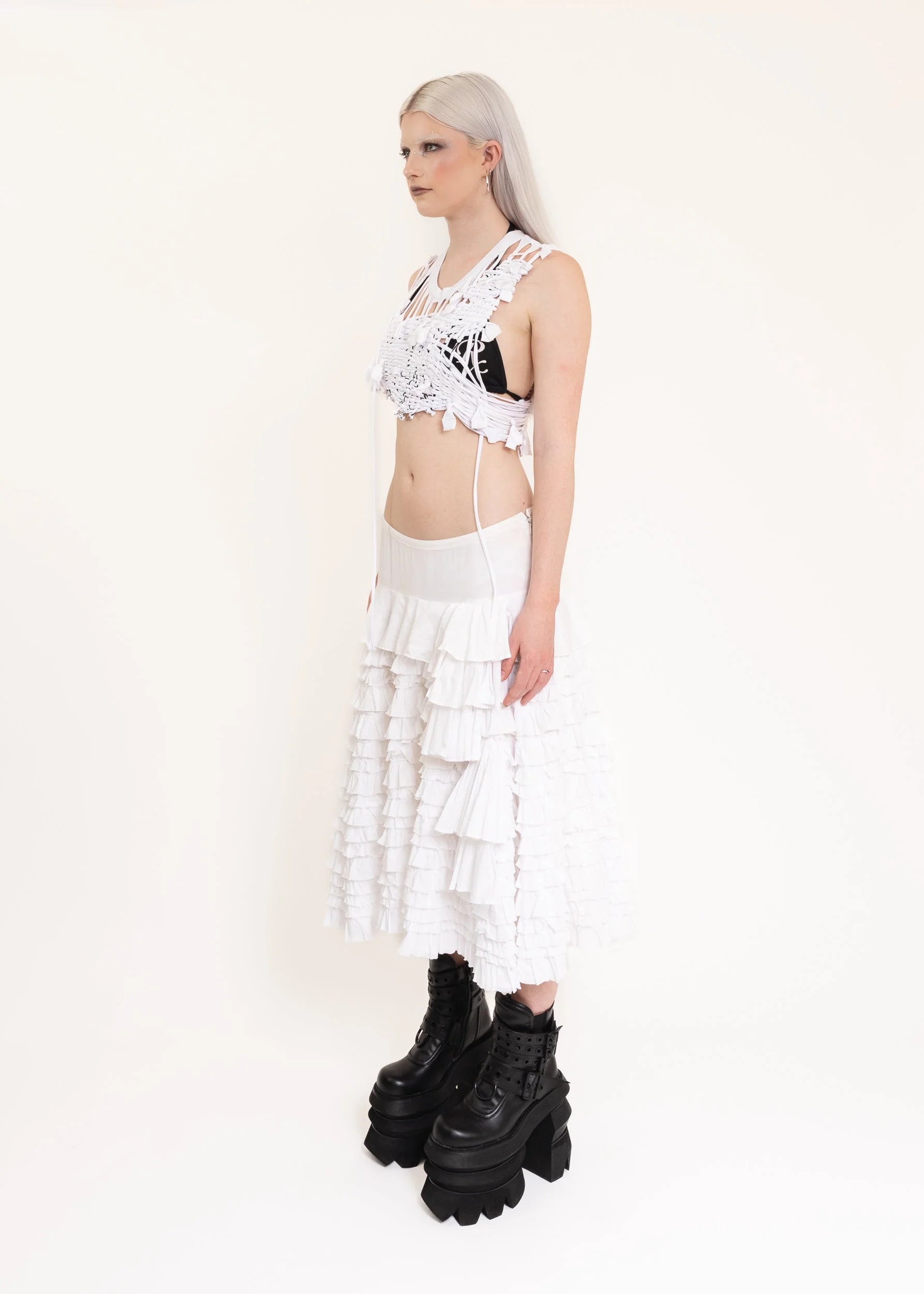 re-launch Asymmetric ruffle skirt