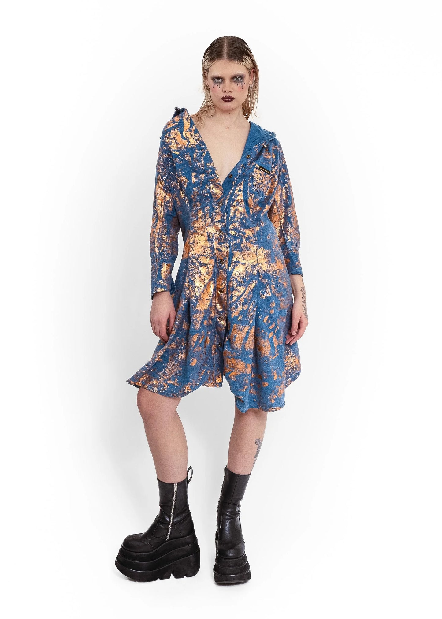 Vivienne Westwood ANGLOMANIA アシンメトリードレス Vivienne Westwood Anglomania x Lee Asymmetric shirt dress
