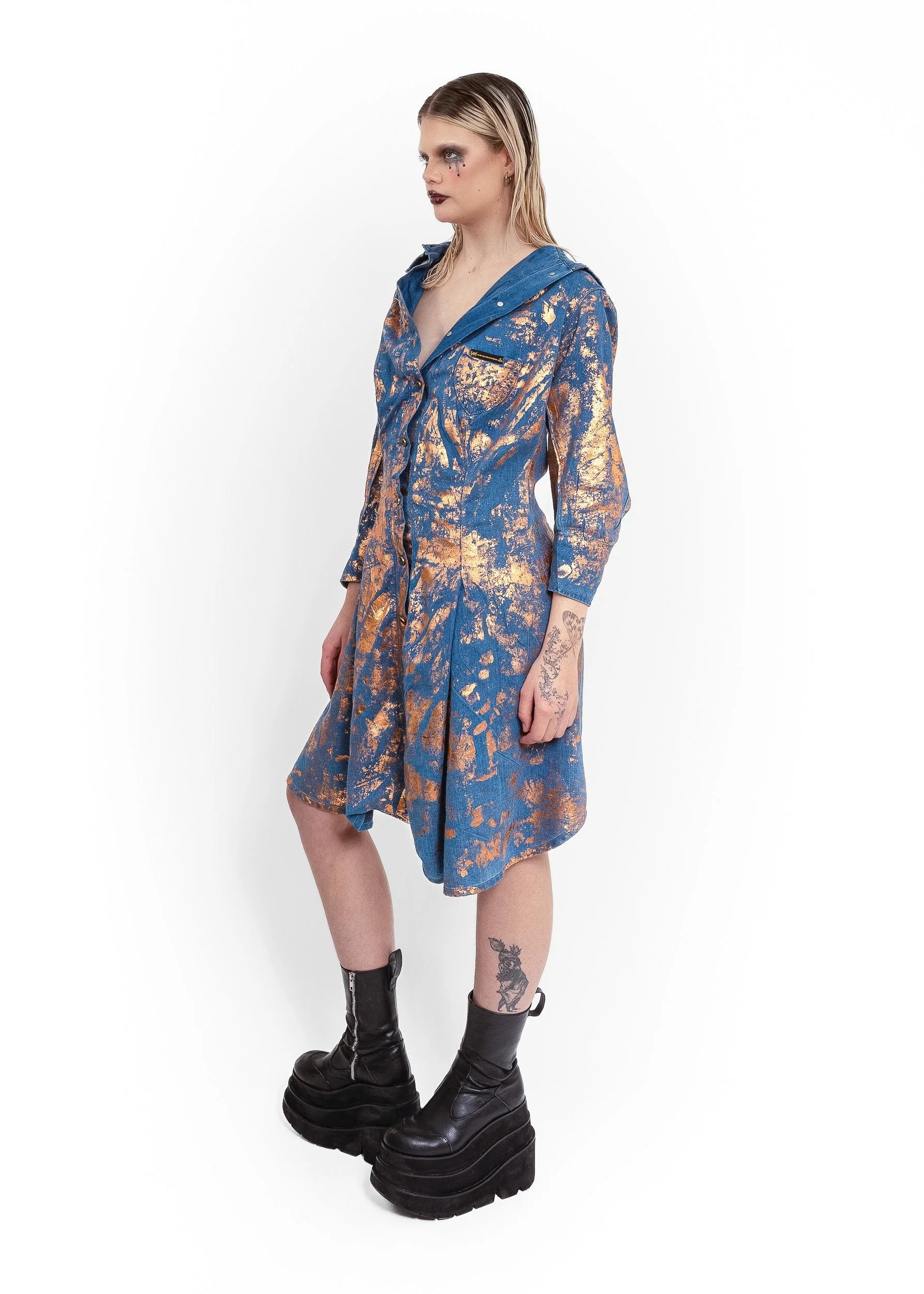 Vivienne Westwood ANGLOMANIA アシンメトリードレス Vivienne Westwood Anglomania x Lee Asymmetric shirt dress