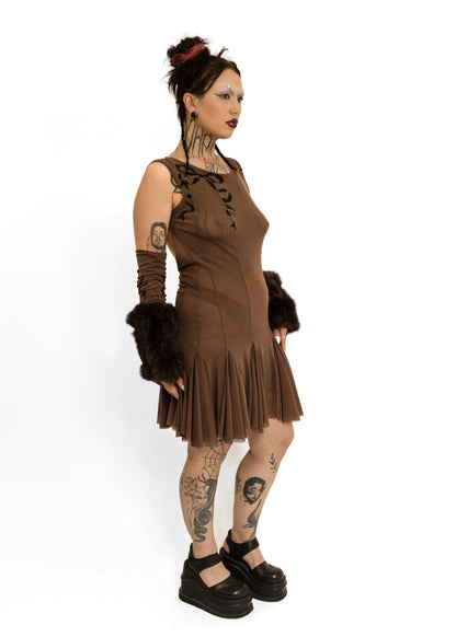 Banshee Athena Mini Dress- brown