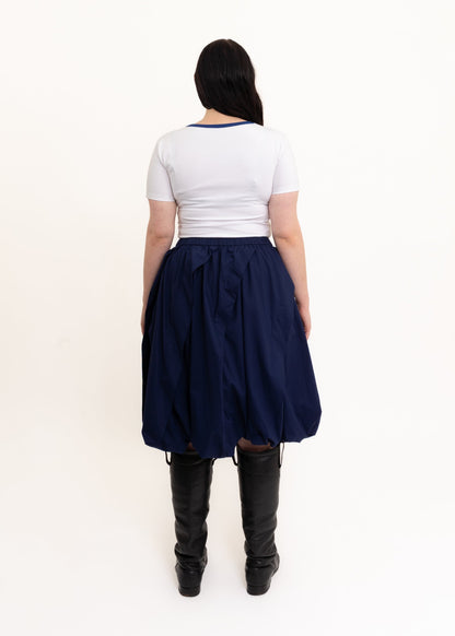 Baby Tee- white/ blue