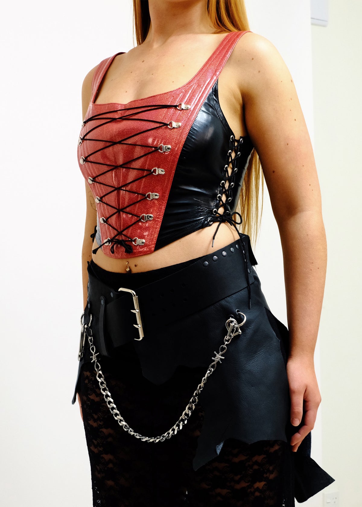 Leather Scrap Skirt Belt