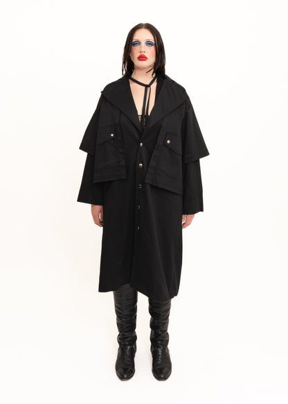 Awatea Basalt Layered trench coat Bizarre Bazaar