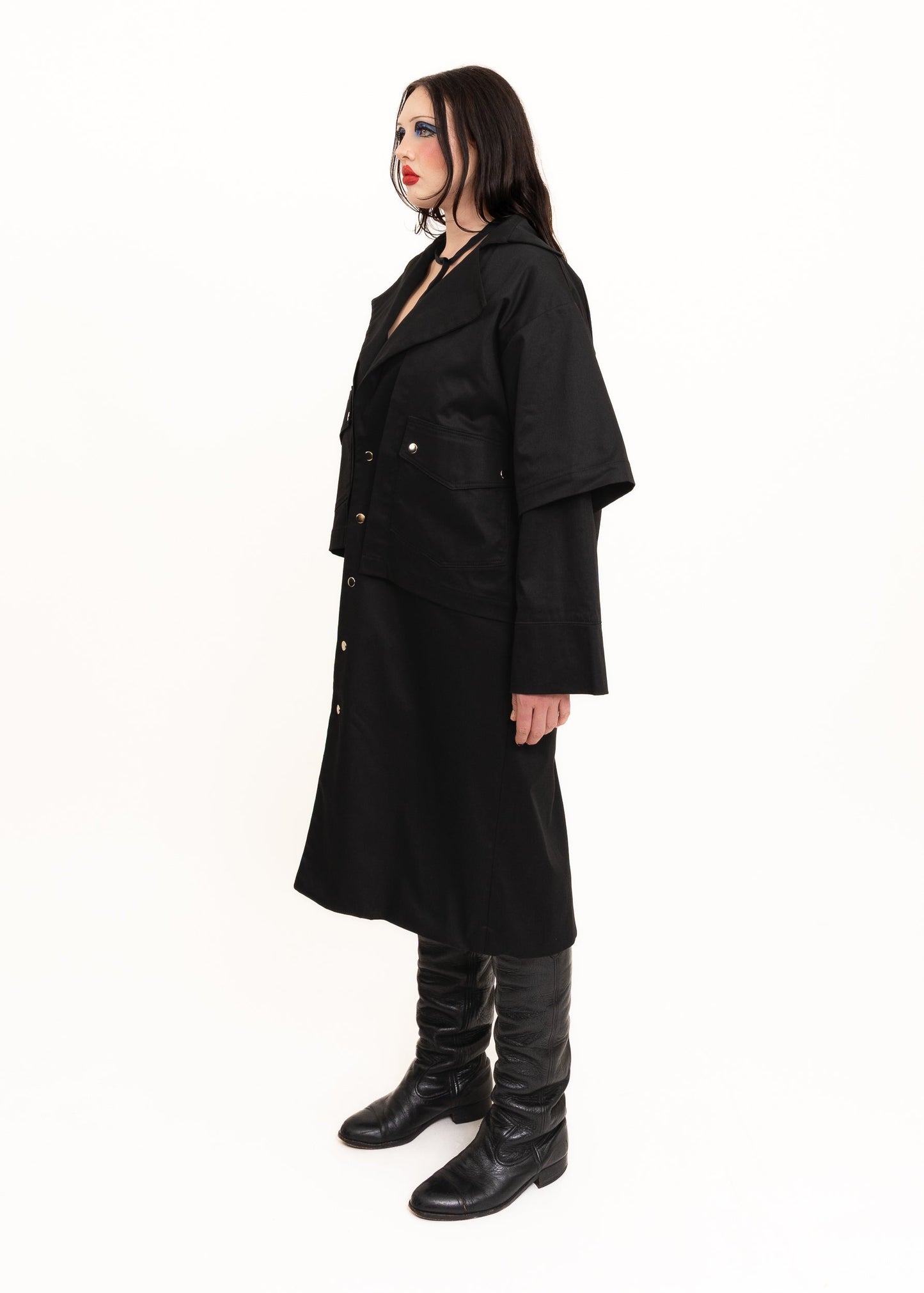 Awatea Basalt Layered trench coat Bizarre Bazaar