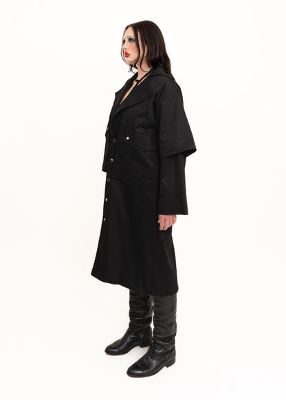 Awatea Basalt Layered trench coat Bizarre Bazaar
