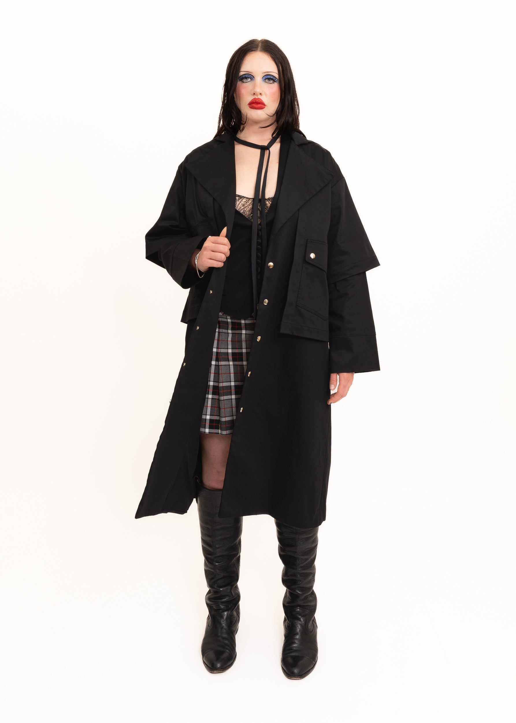 Awatea Basalt Layered trench coat Bizarre Bazaar