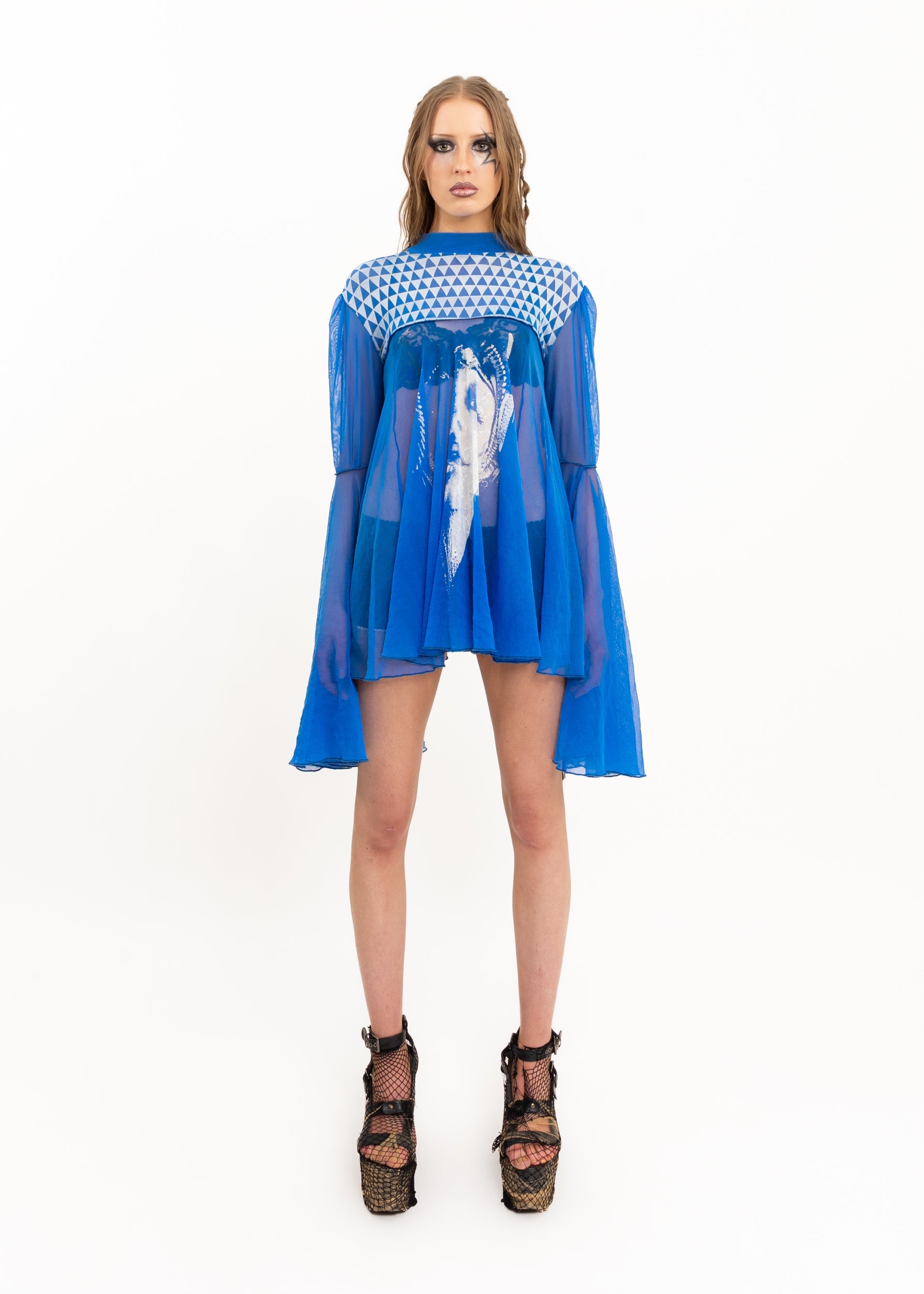Roisin Dubh Batwing mesh tunic/ mini dress Bizarre Bazaar