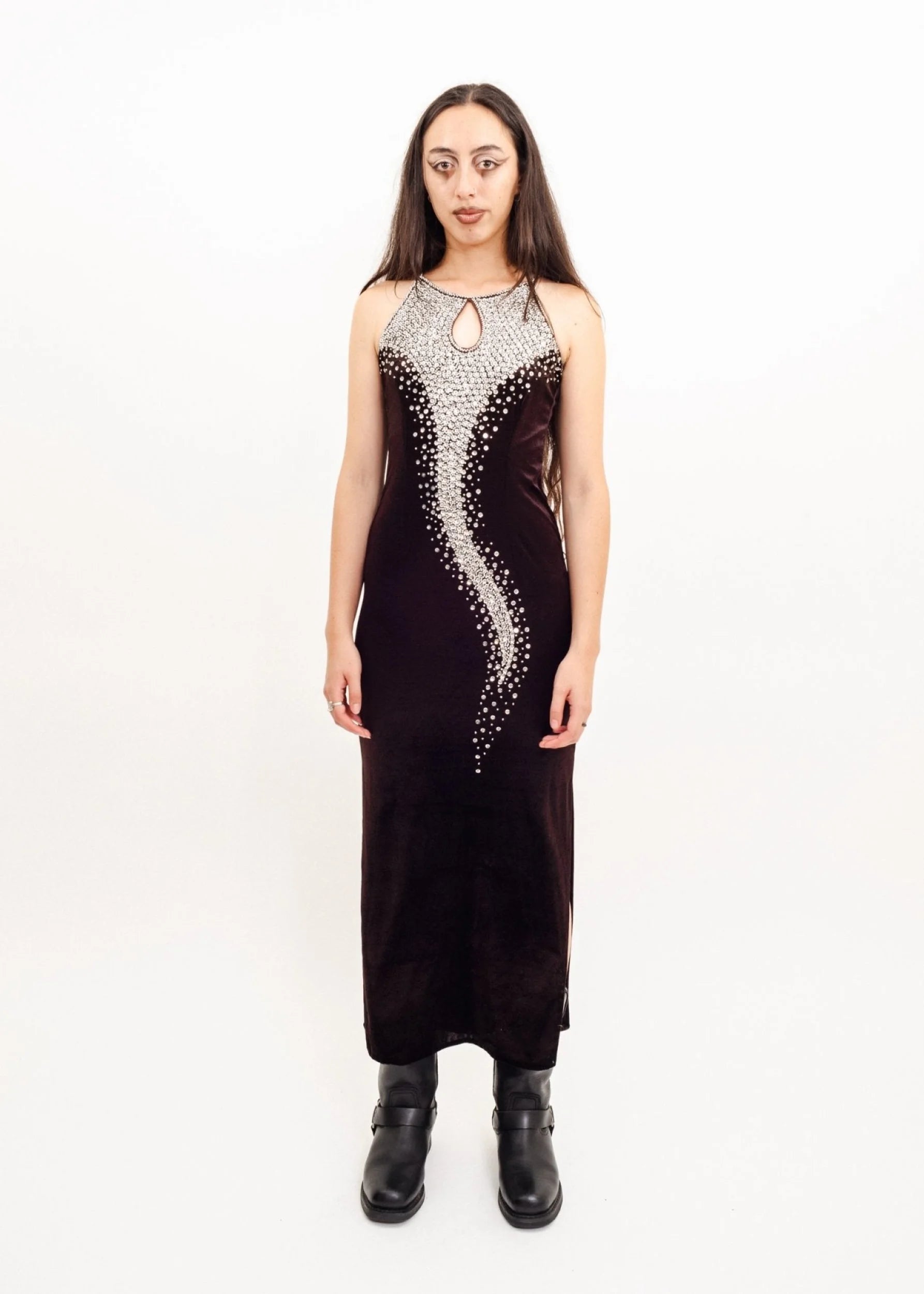 Bizarre Bazaar Beaded velvet gown