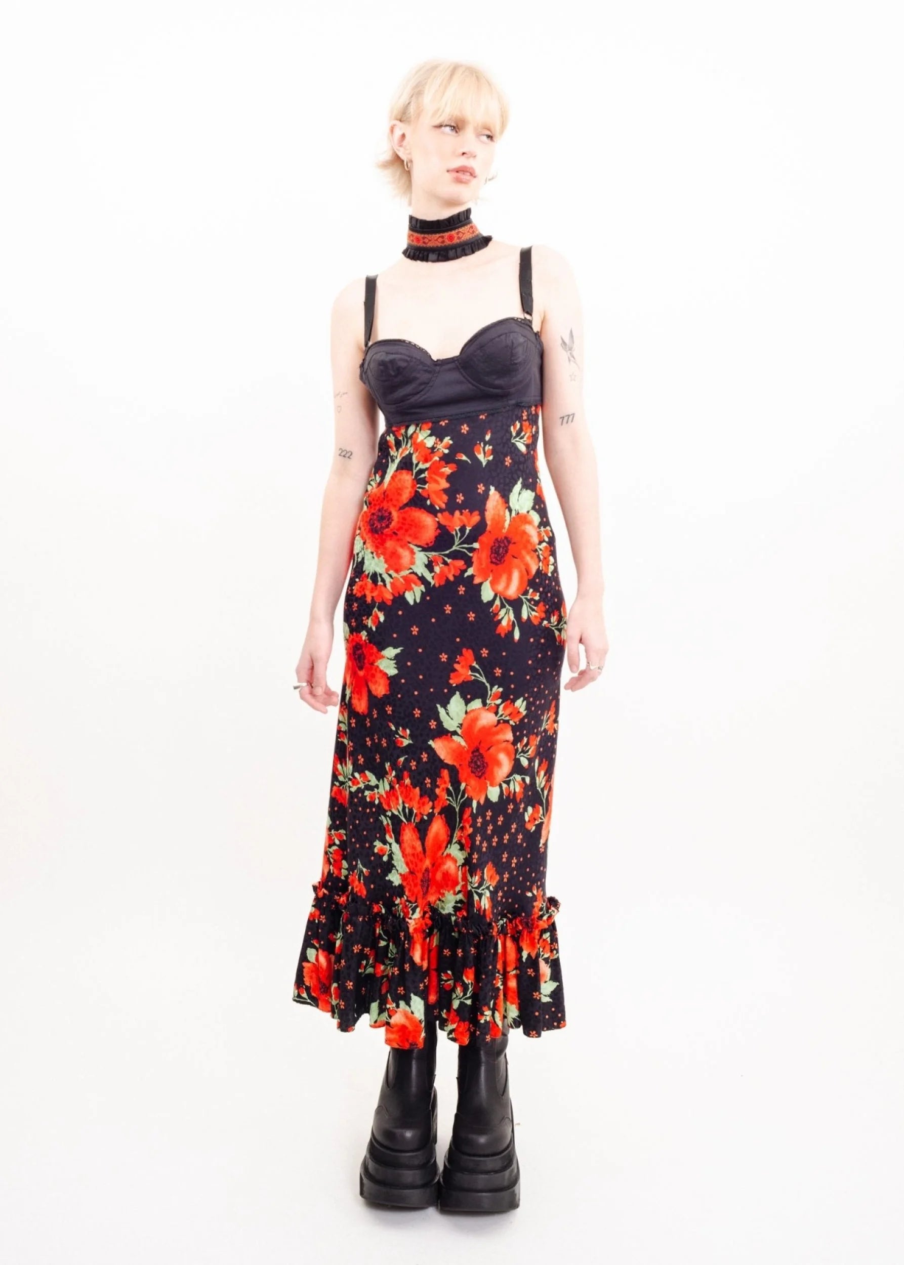 D&G Dolce & Gabbana Bias cut silk bustier dress