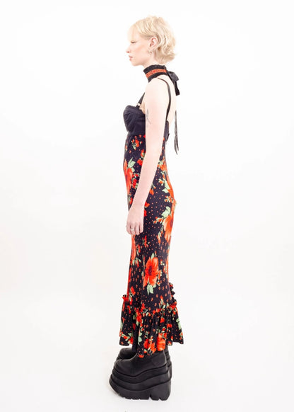D&G Dolce & Gabbana Bias cut silk bustier dress