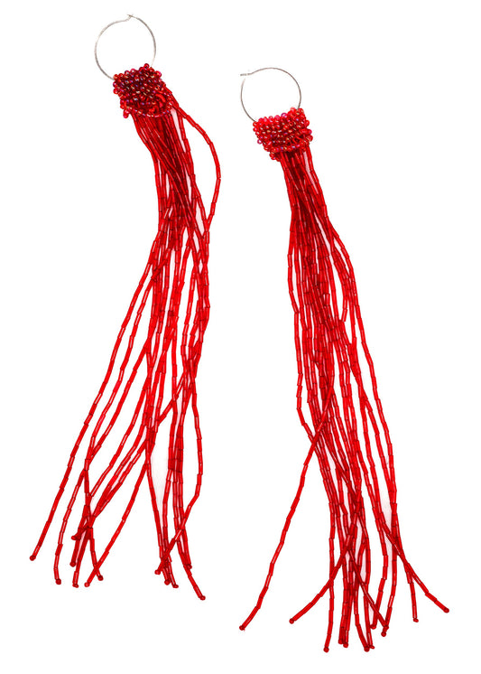 Blood Pack Tassel Earrings