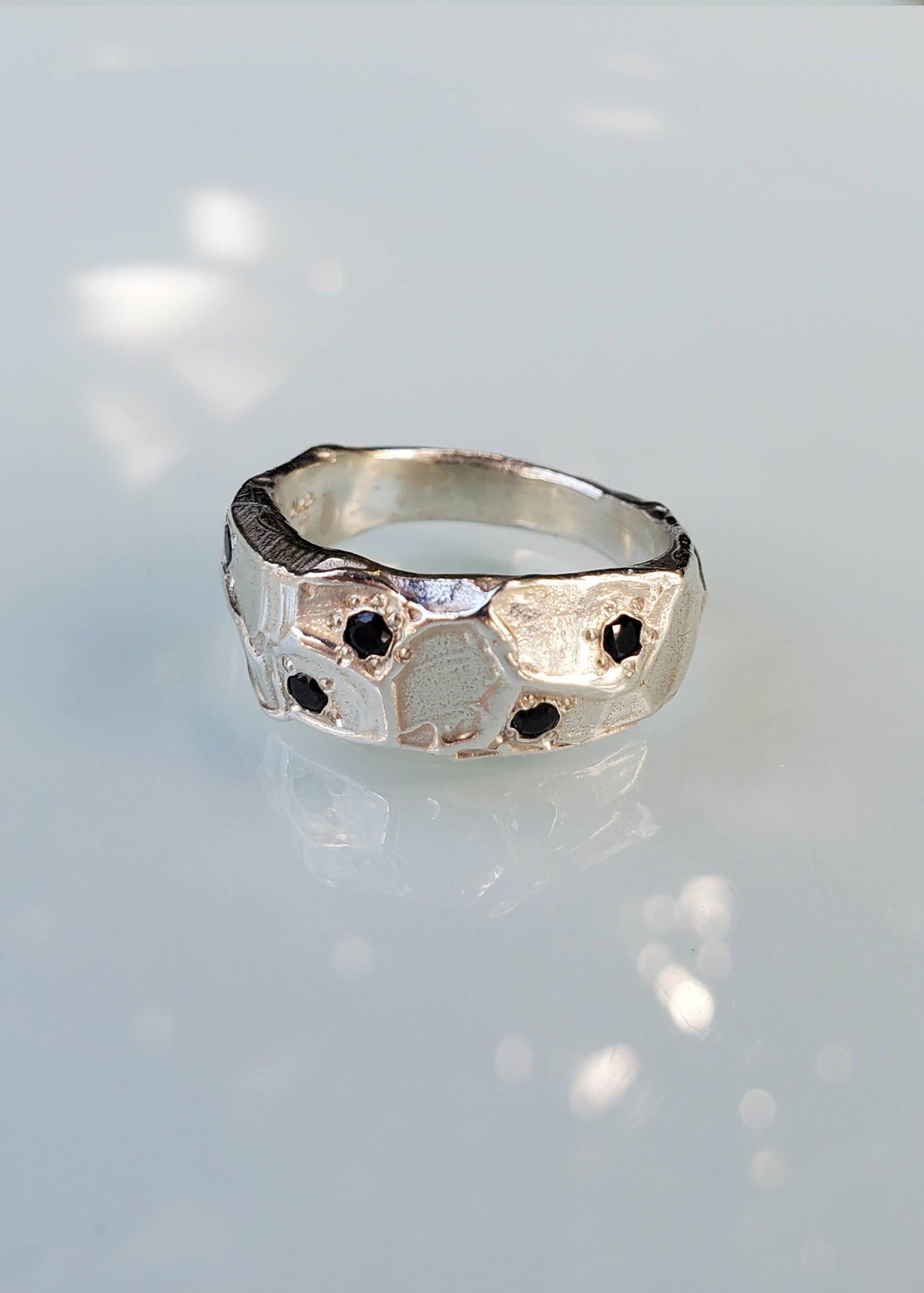 Mothmade Jewels Boulder Ring- Black CZ Bizarre Bazaar