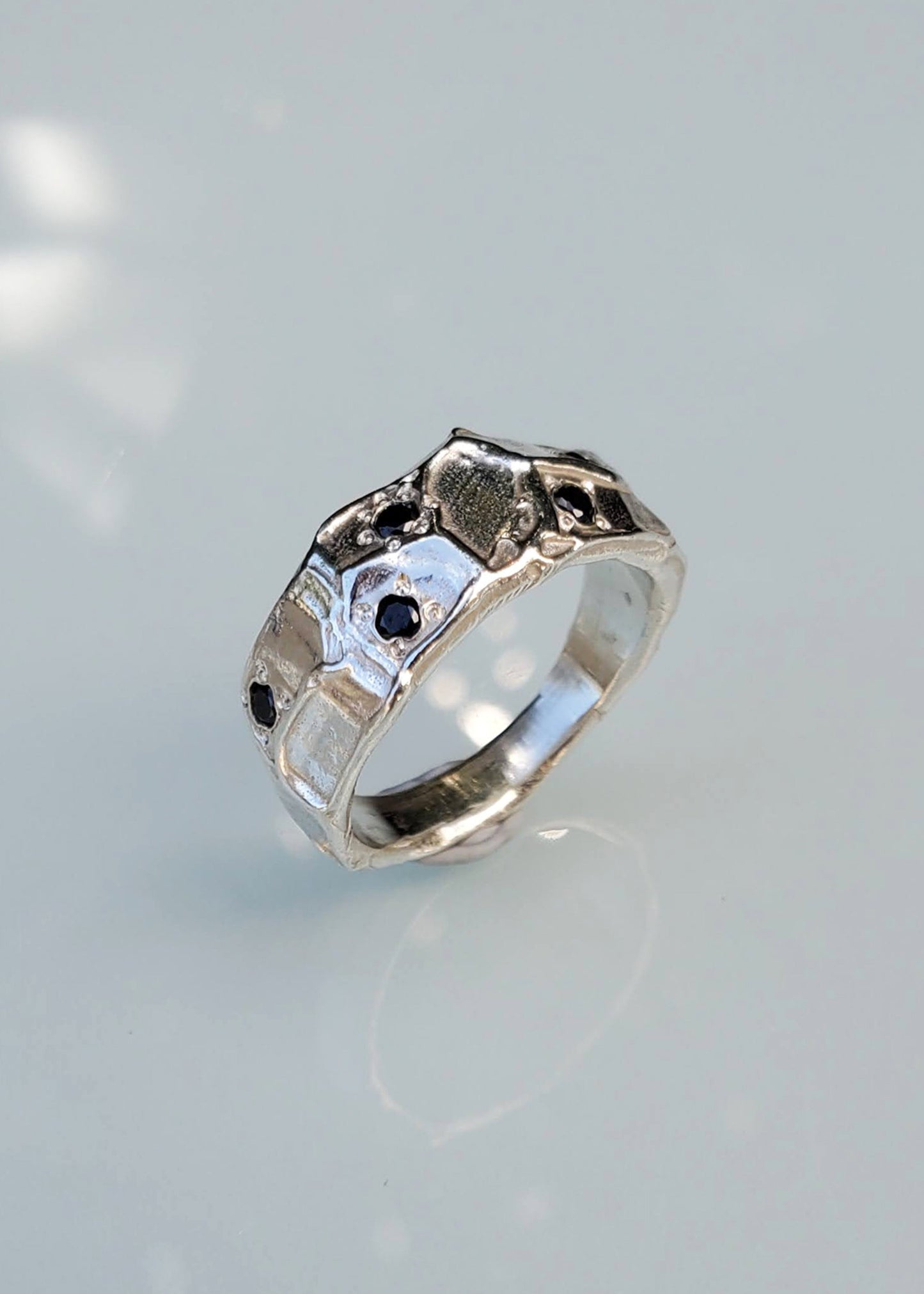 Mothmade Jewels Boulder Ring- Black CZ Bizarre Bazaar