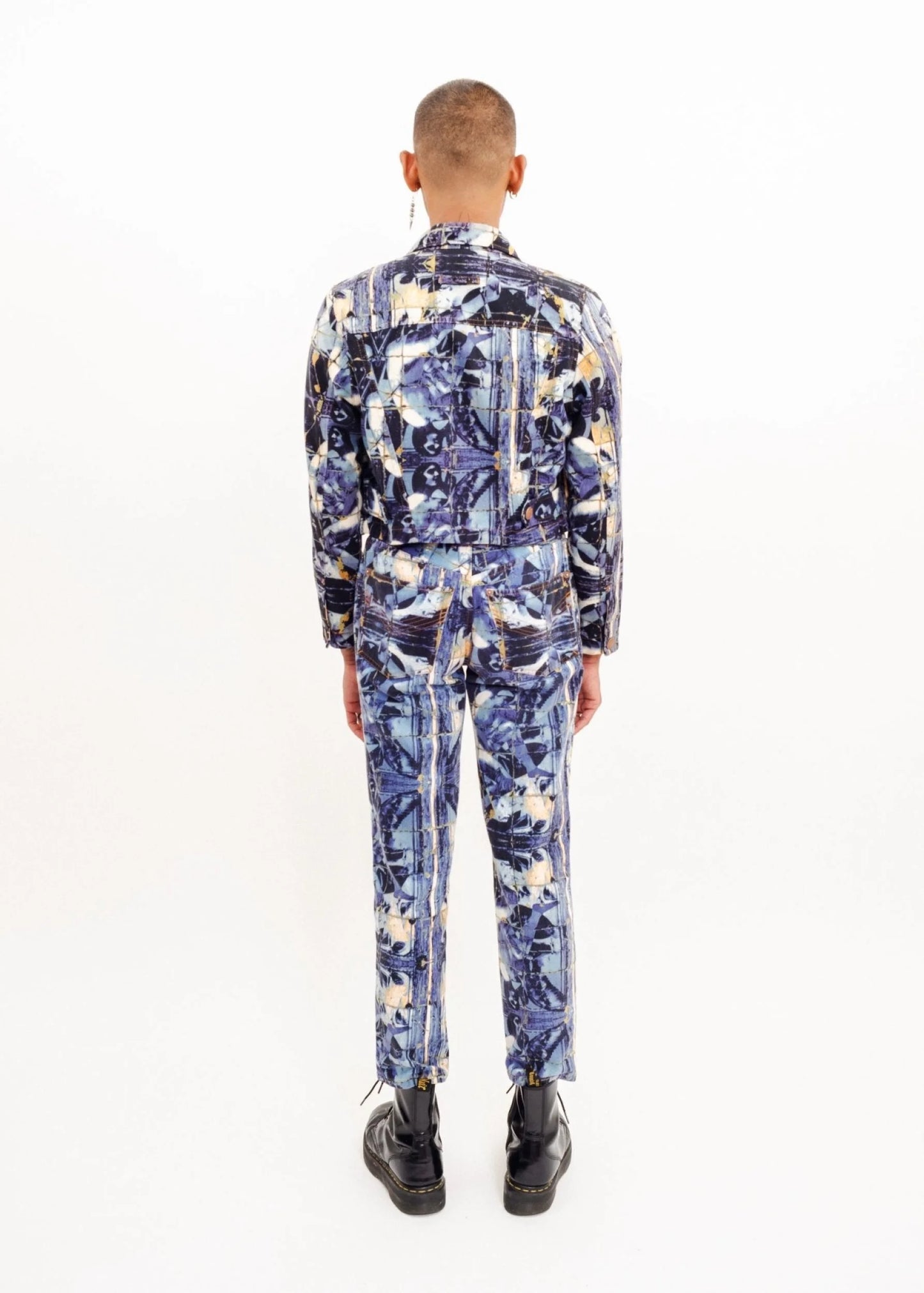 Gaultier Jean’s Broken mosaic print denim suit