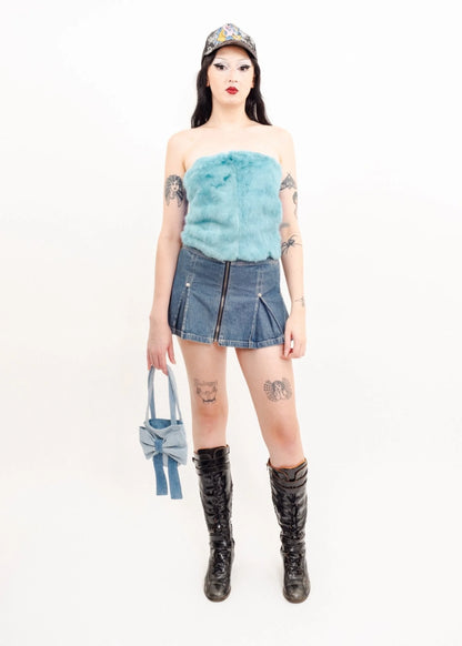 Bizarre Bazaar Cyberstore Bubblegum blue fur tube top