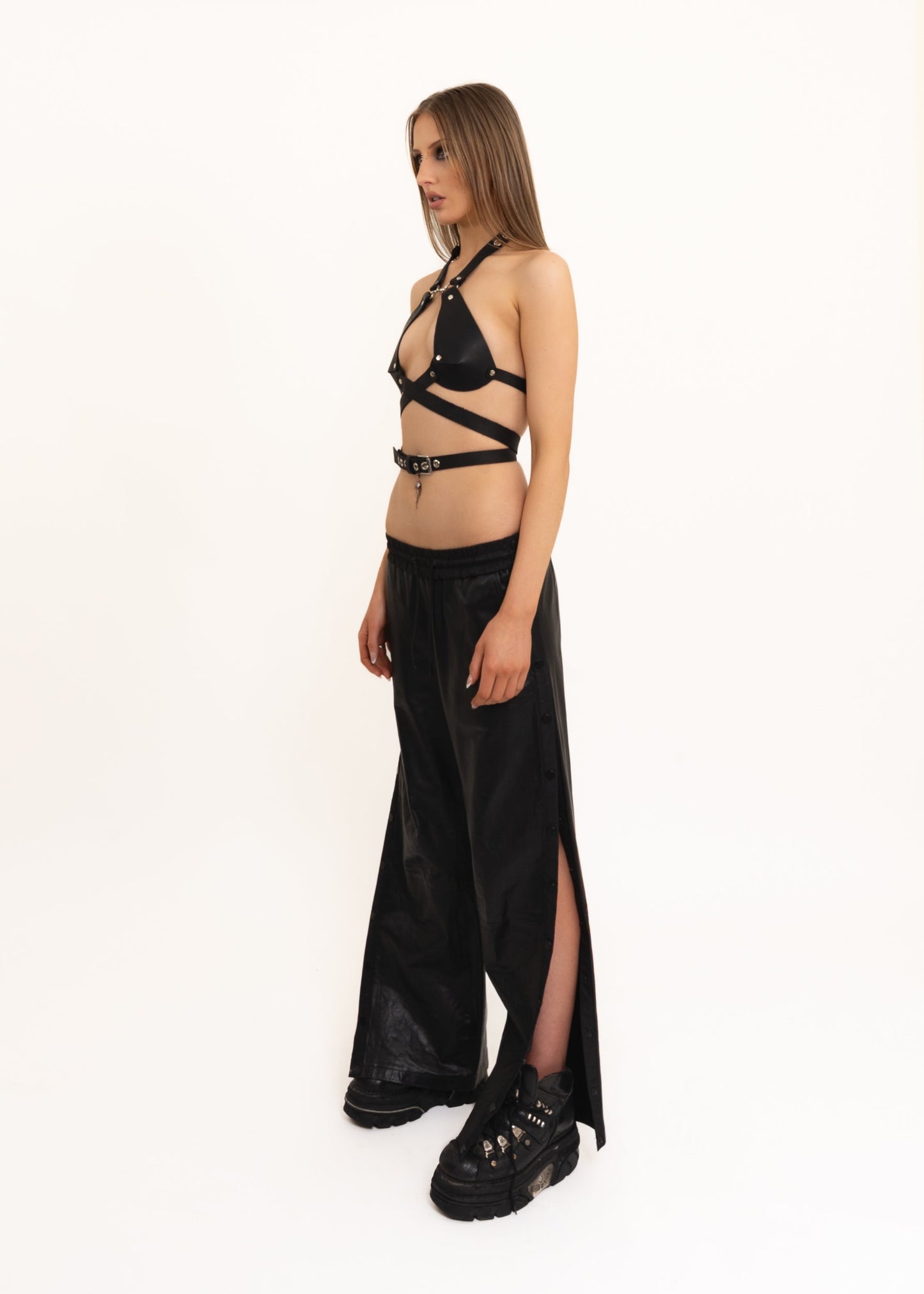 Something Shit Buckled Bikini Halter Leather Bra Bizarre Bazaar