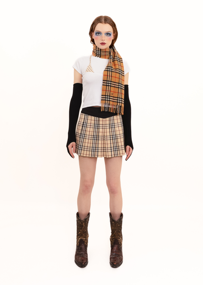 Lambswool tartan scarf