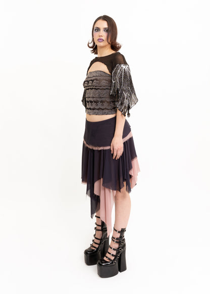 Roisin Dubh Butterfly Wing Bolero Sleeves- black/ white Bizarre Bazaar