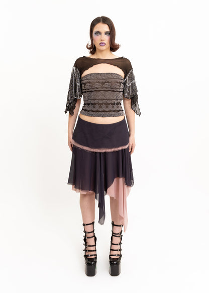 Roisin Dubh Butterfly Wing Bolero Sleeves- black/ white Bizarre Bazaar