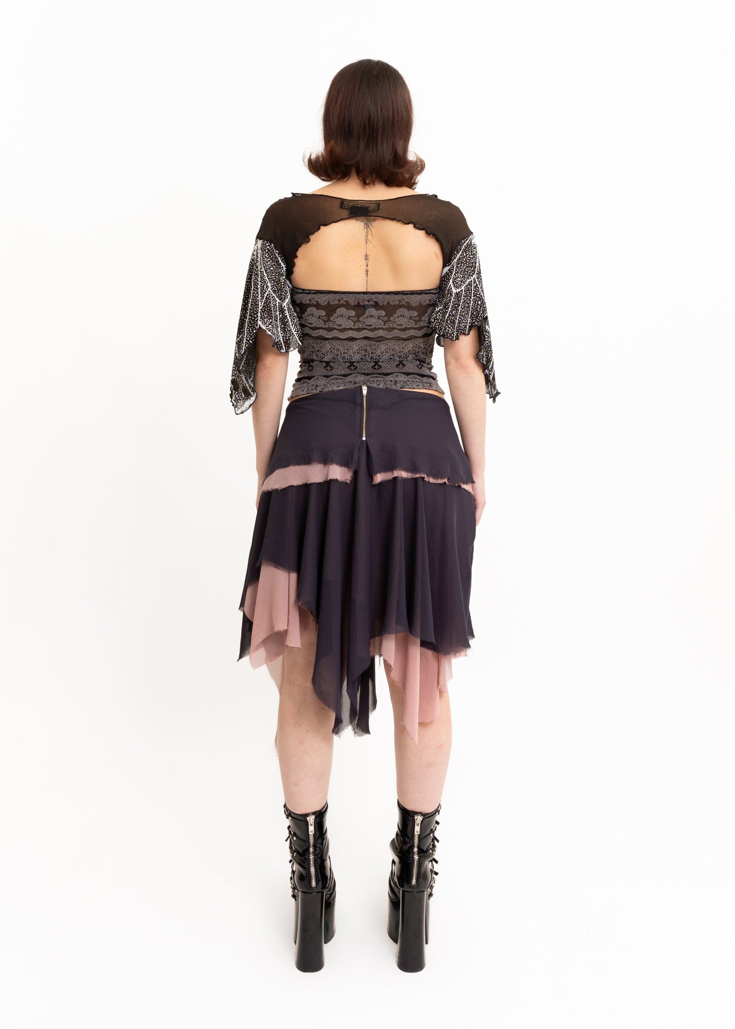 Roisin Dubh Butterfly Wing Bolero Sleeves- black/ white Bizarre Bazaar