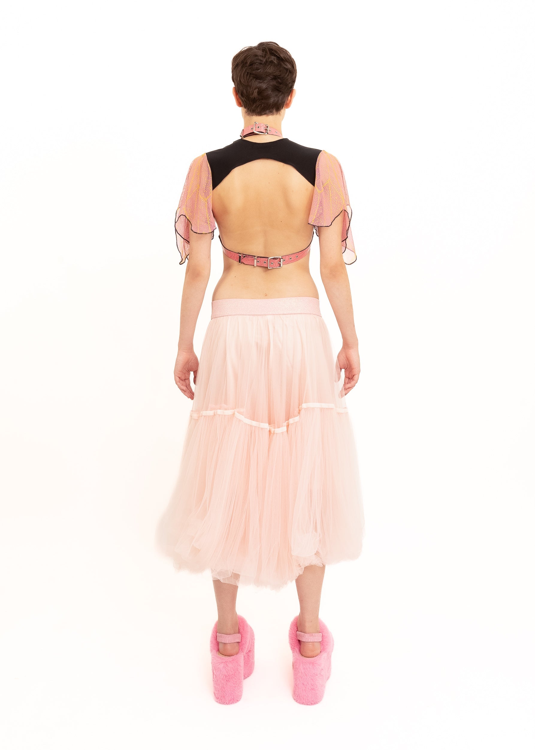 Roisin Dubh Butterfly Wing Bolero Sleeves- pink/ gold Bizarre Bazaar