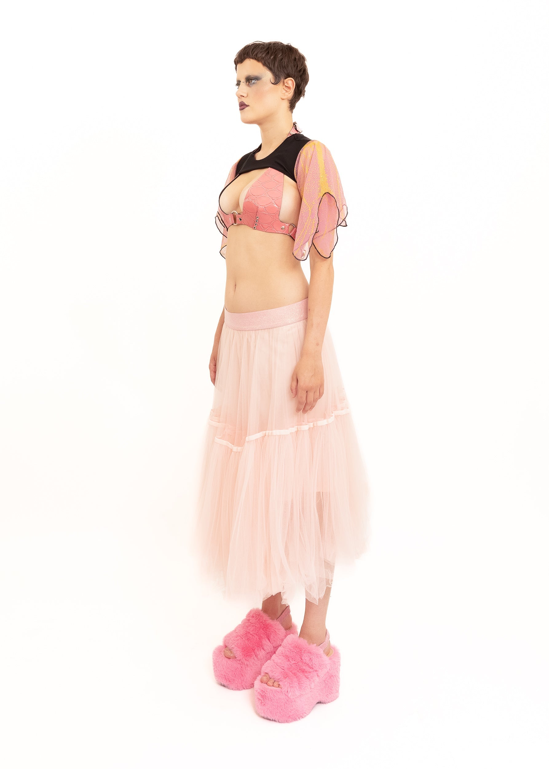 Roisin Dubh Butterfly Wing Bolero Sleeves- pink/ gold Bizarre Bazaar