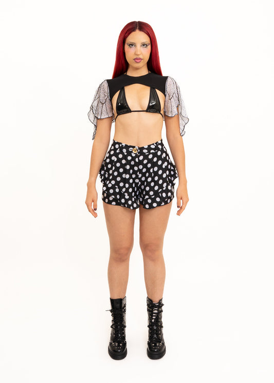 Roisin Dubh Butterfly Wing Bolero Sleeves- white/ black Bizarre Bazaar