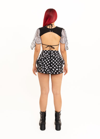 Roisin Dubh Butterfly Wing Bolero Sleeves- white/ black Bizarre Bazaar