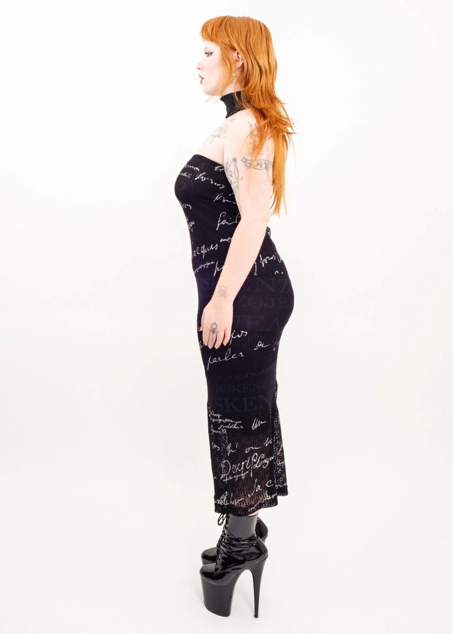 Kenzo Jeans Calligraphy print tube skirt/ dress