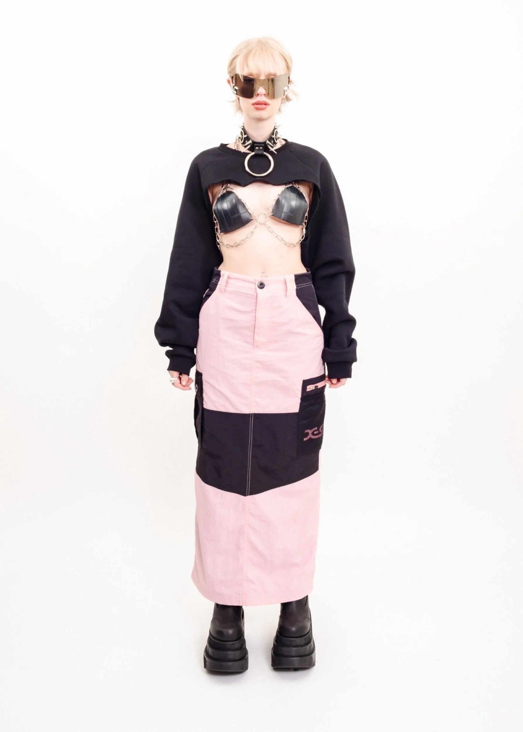X-Girl Cargo maxi skirt- bubblegum pink