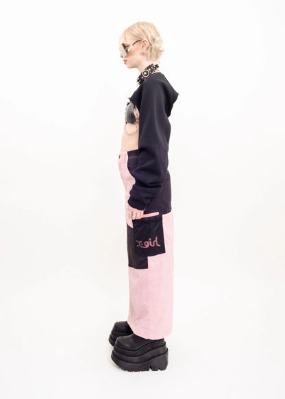 X-Girl Cargo maxi skirt- bubblegum pink