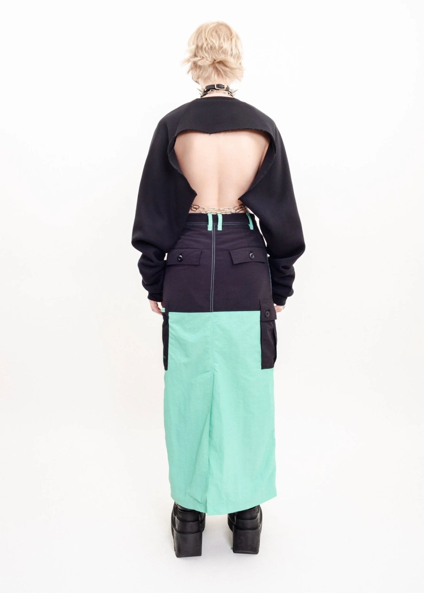 X-Girl Cargo maxi skirt- mint green