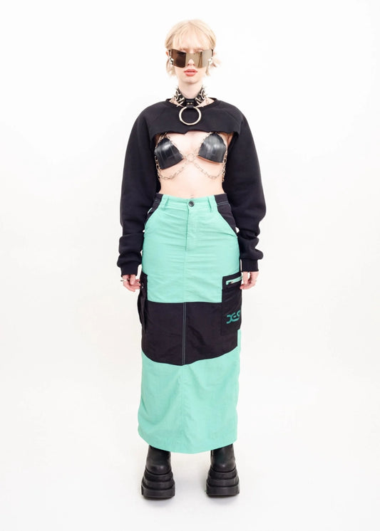 X-Girl Cargo maxi skirt- mint green