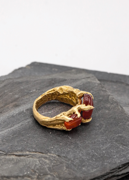 Taika Carnelian Cabochon ring Bizarre Bazaar