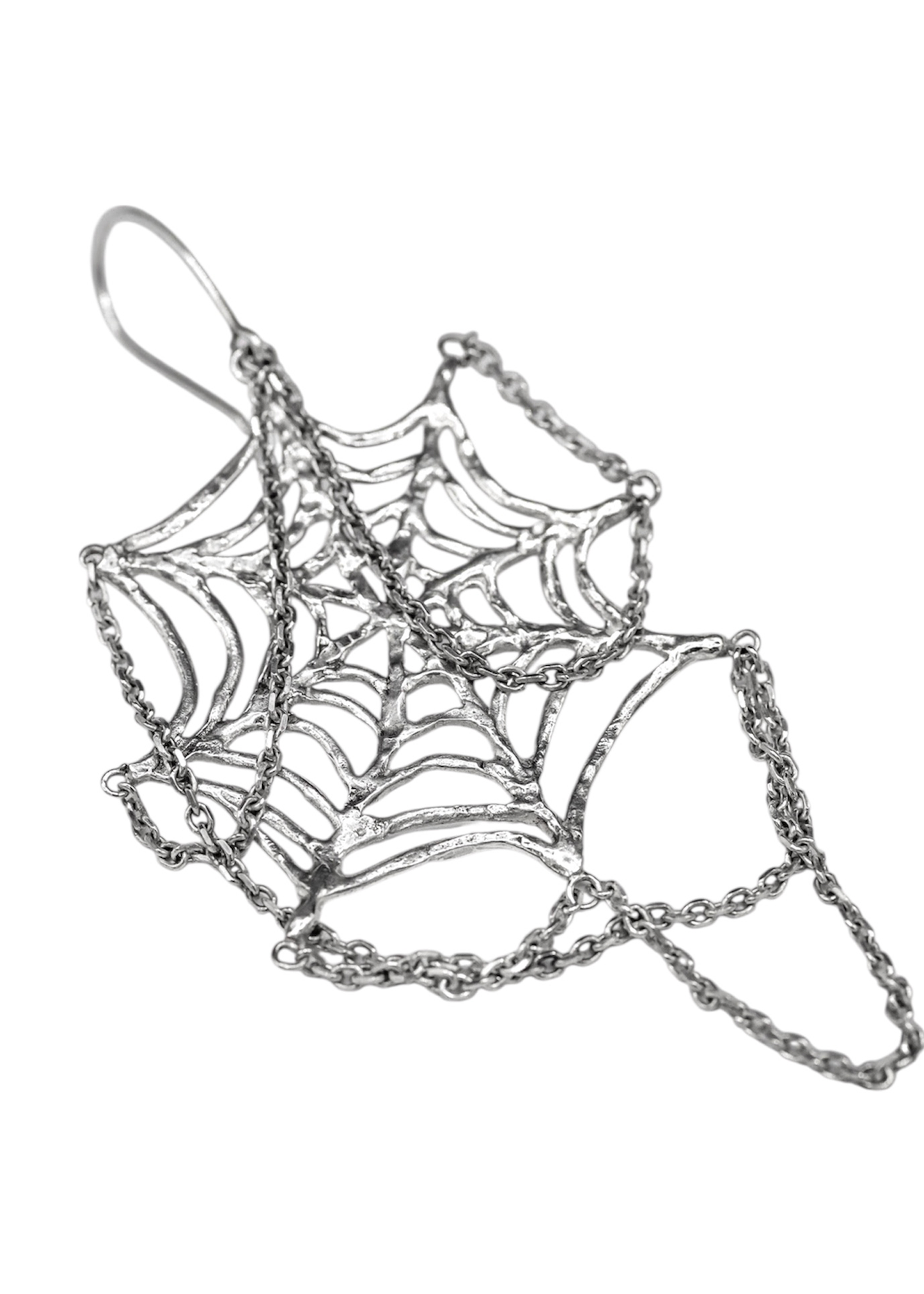 Screaming Jewellery Chain Spiderweb Earrings Bizarre Bazaar