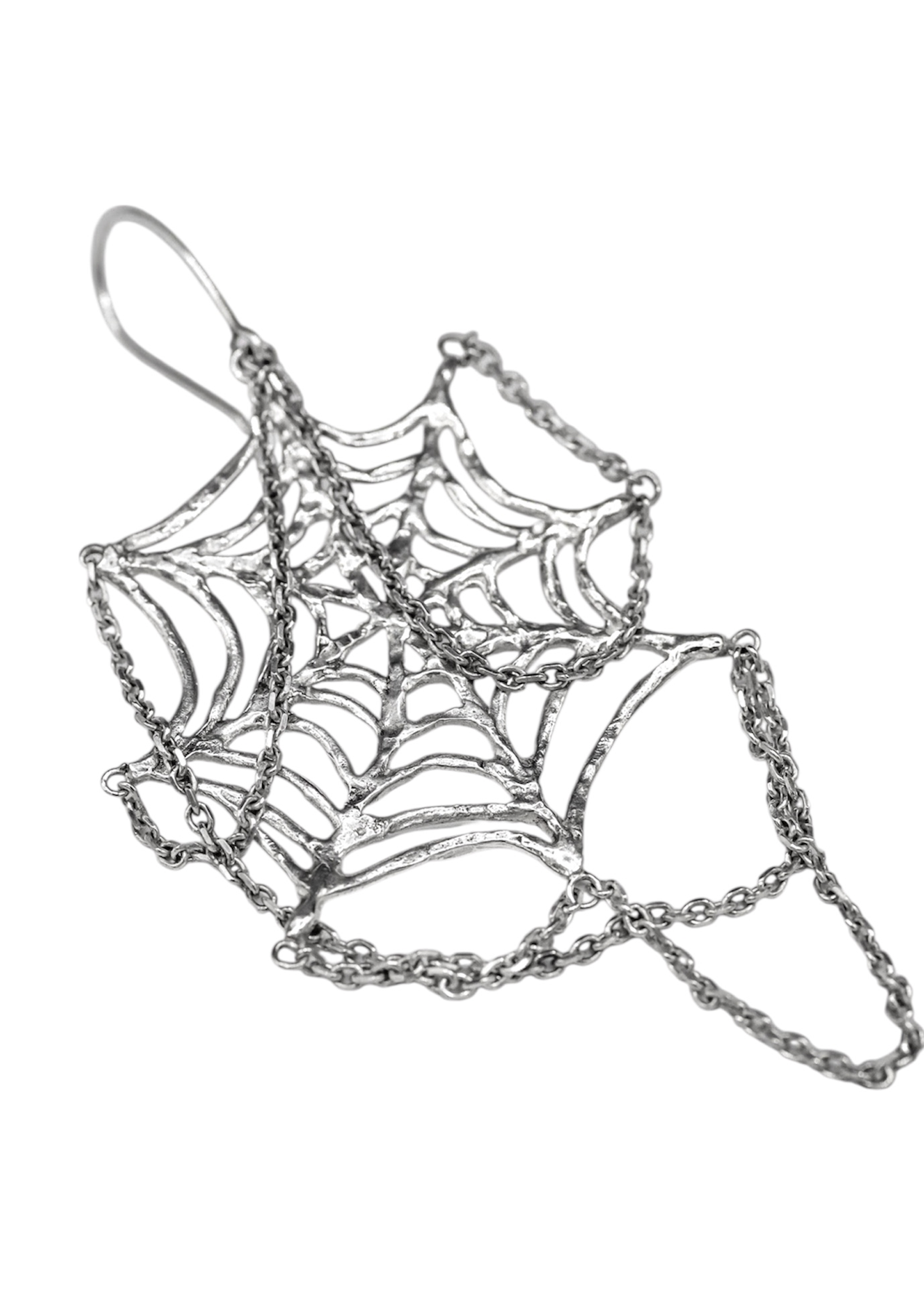 Screaming Jewellery Chain Spiderweb Earrings Bizarre Bazaar