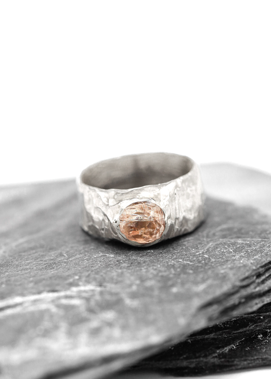 Champagne sapphire stacker ring