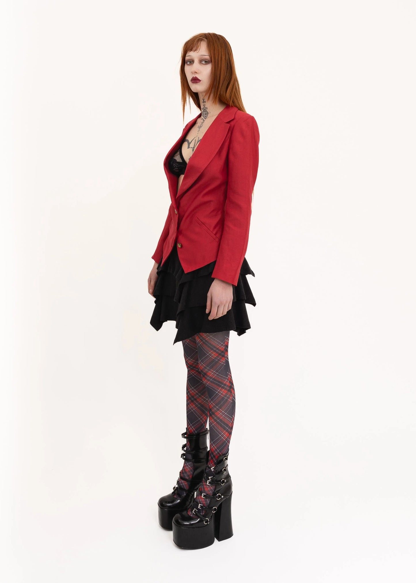 アウターその他 VIVIENNE WESTWOOD Woman Blazer Red 1401007GW0176 H203 Vivienne Westwood Red Label Cinched button front jacket