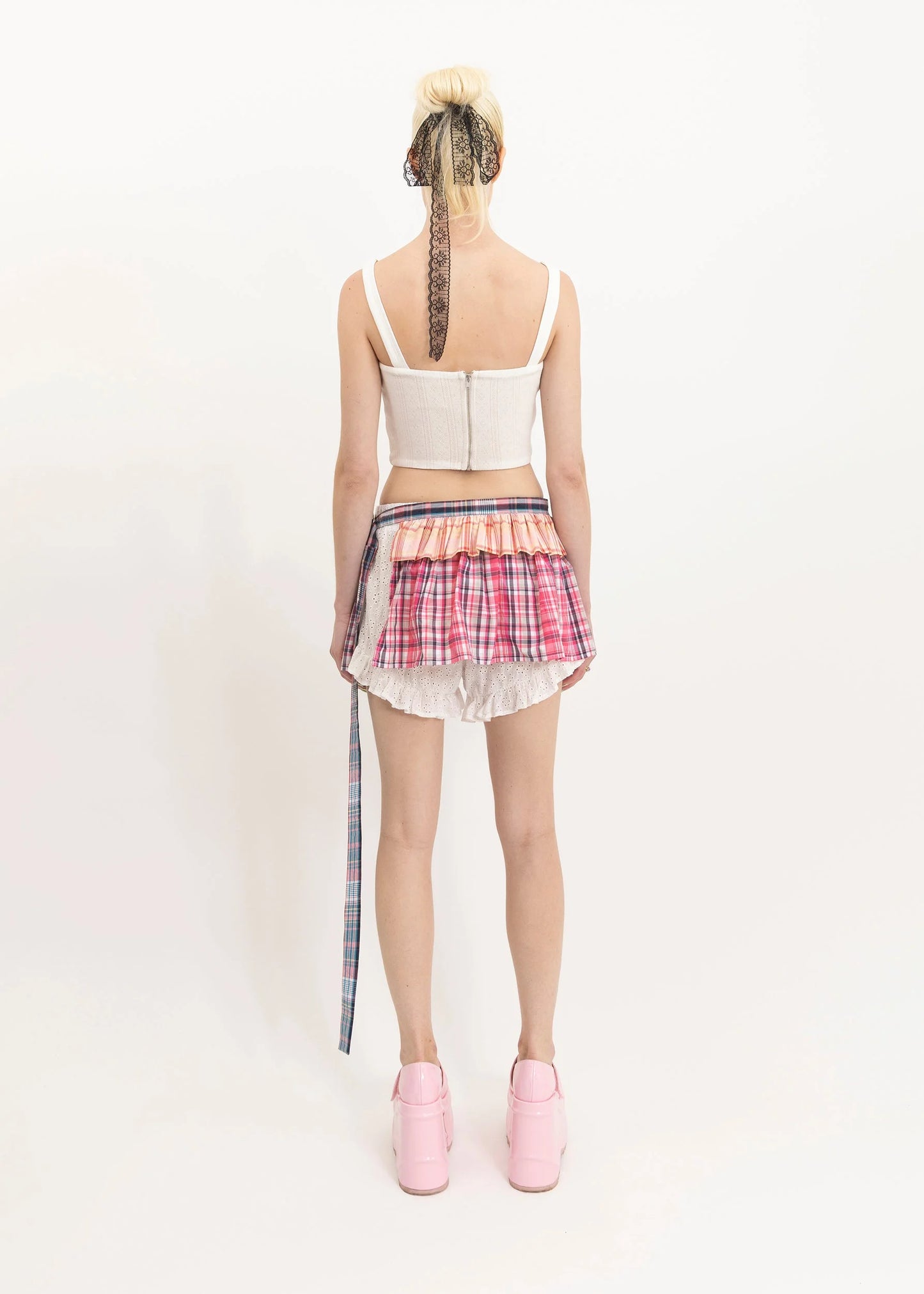 Jojo The Label Clashing tartan half skirt