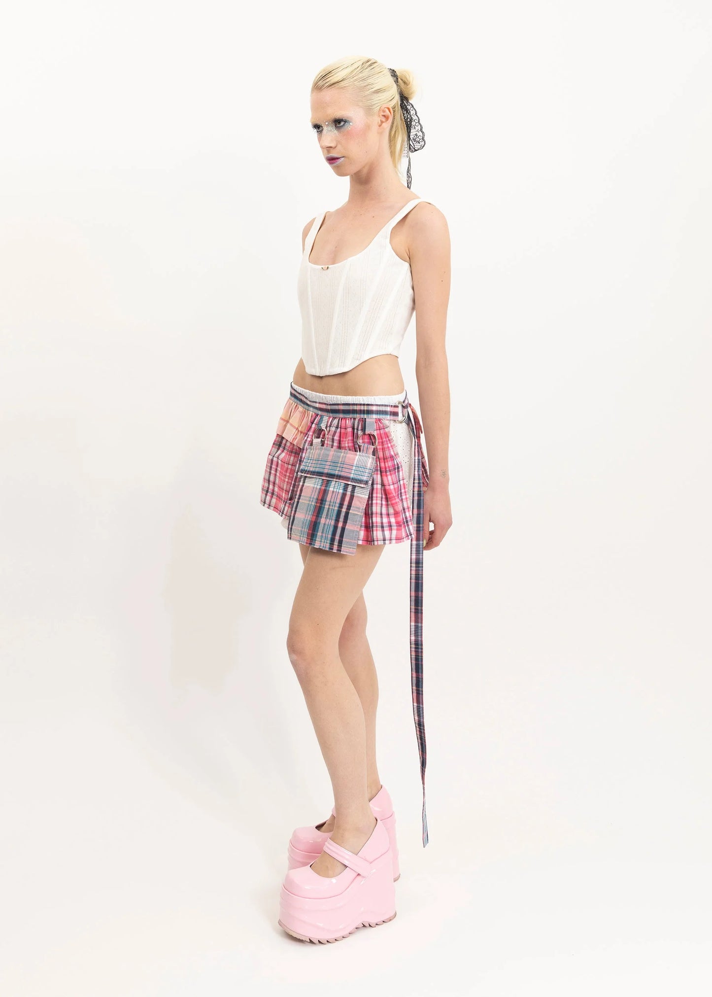 Jojo The Label Clashing tartan half skirt