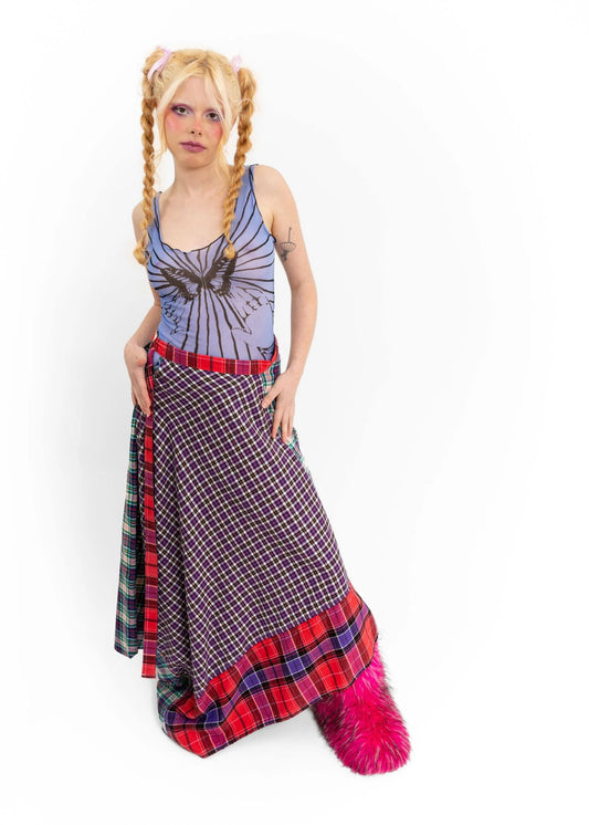 Jojo The Label Clashing tartan maxi skirt