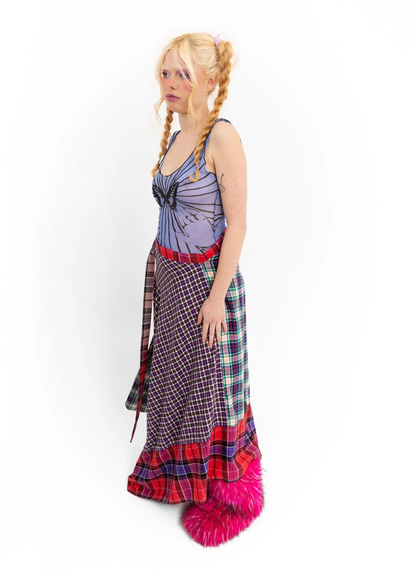 Jojo The Label Clashing tartan maxi skirt